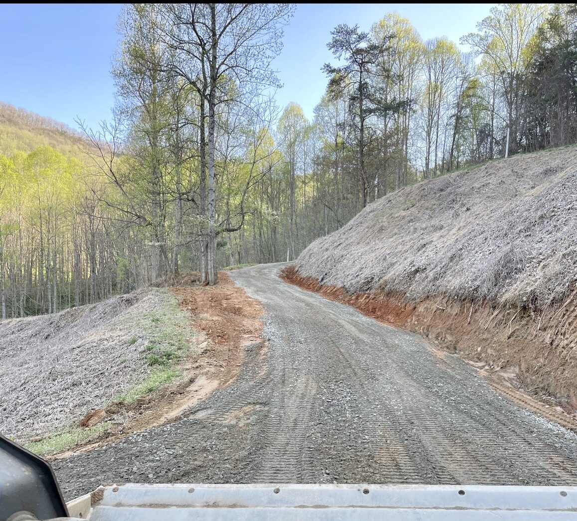 Gravel mountain road construction