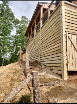 Mountain cabin with stone and deck work