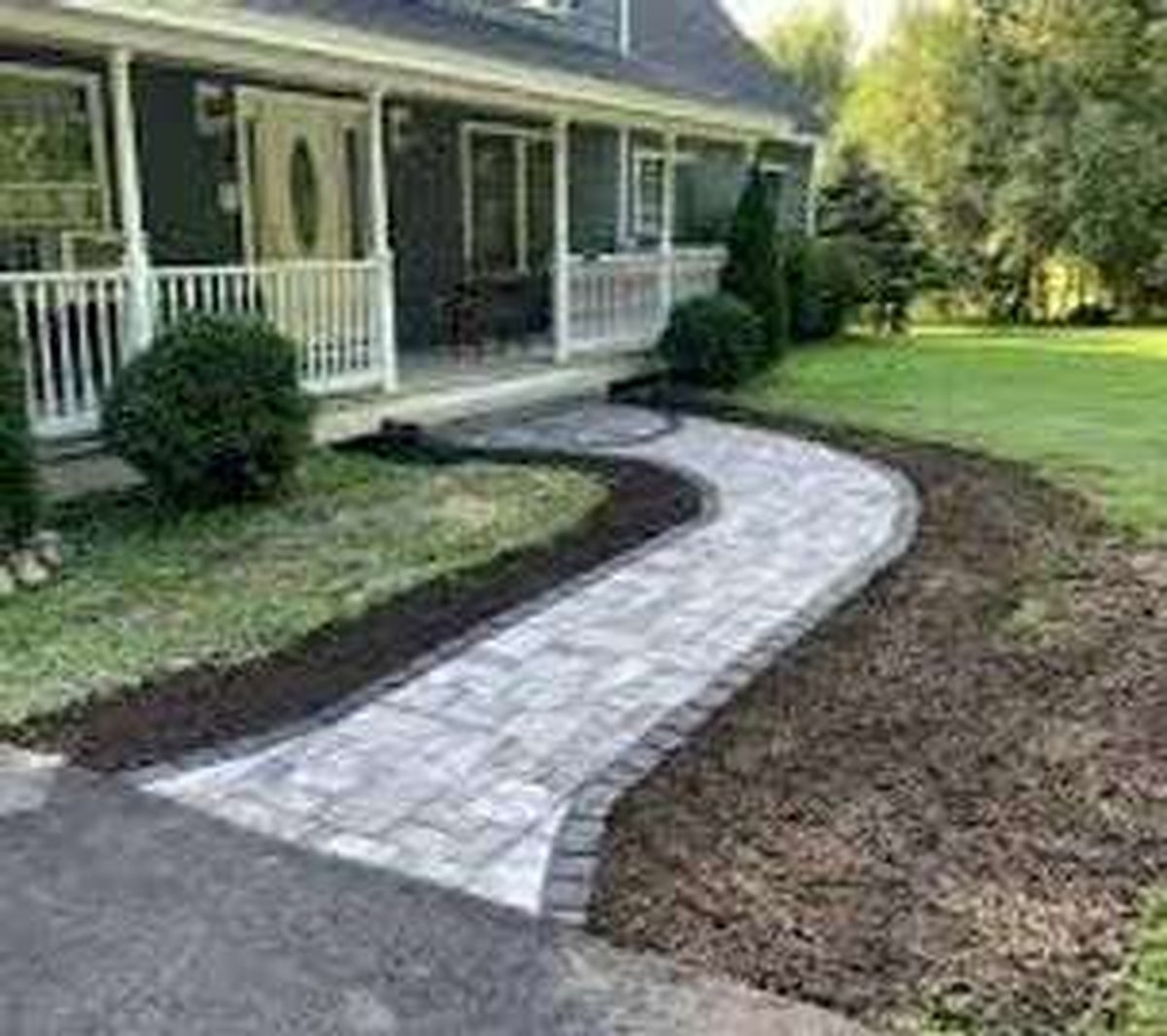 Stone walkway installation