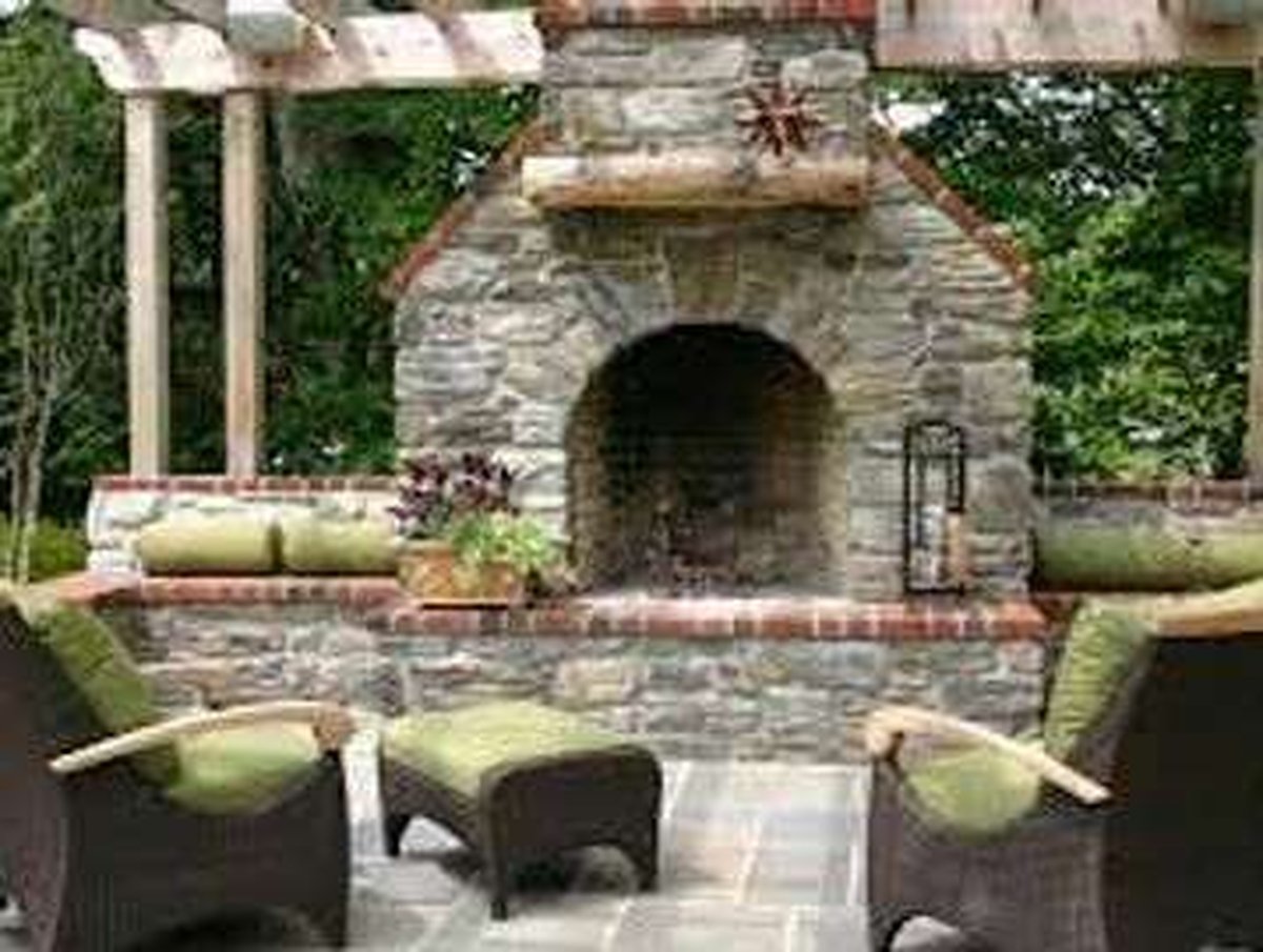 Outdoor chimney and fireplace